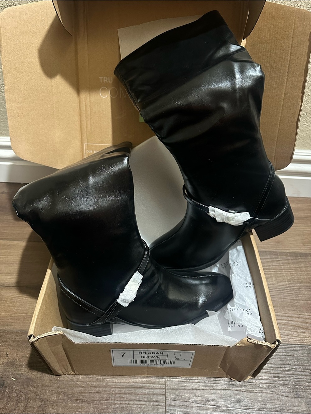 Journee Collection Black Mid-Calf Pull-On Boots